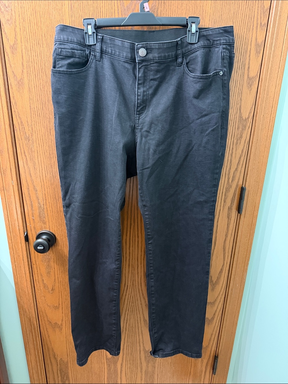 Lane Bryant Black Straight-Leg Jeans 18